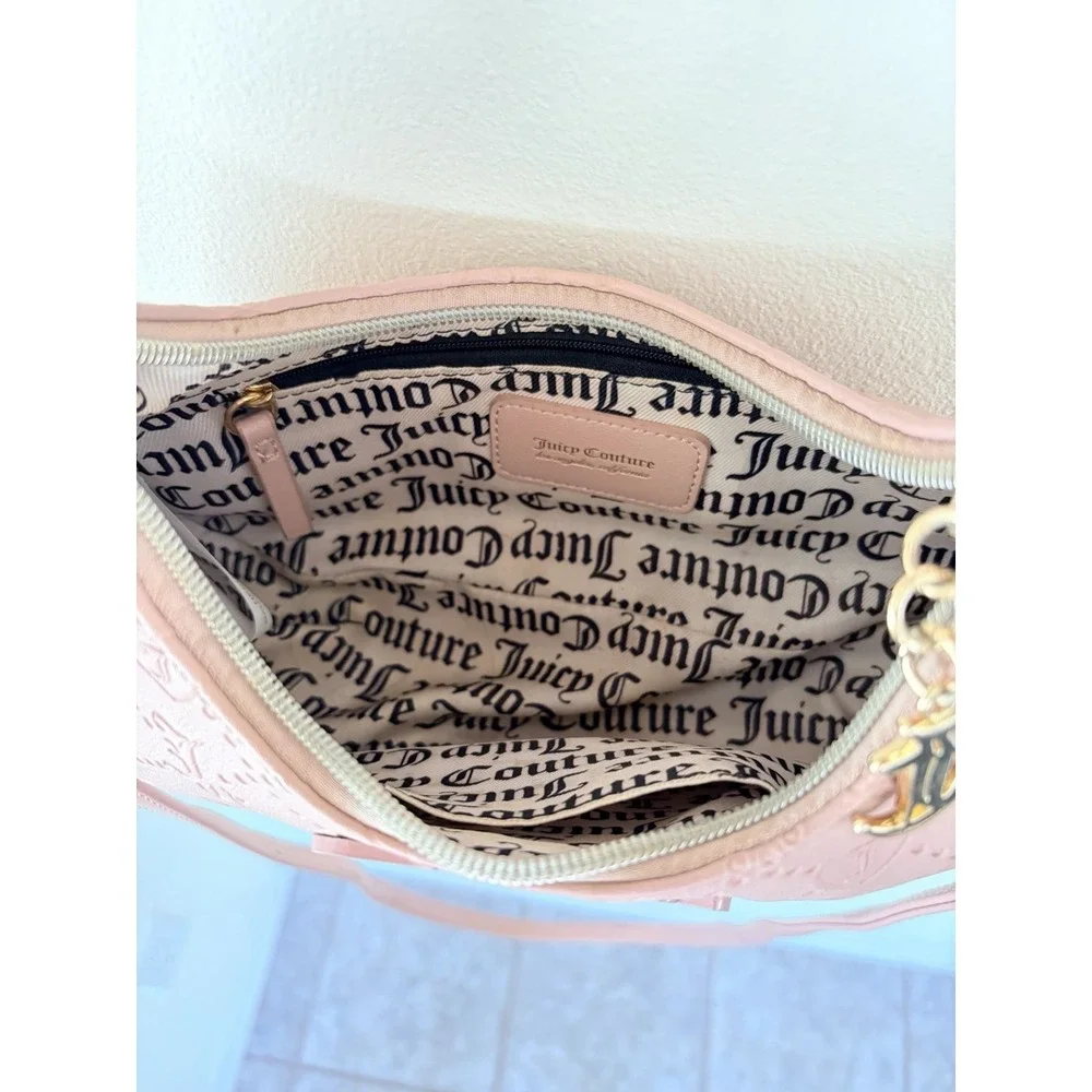 Juicy Couture Small Satchel Purse‎ Bag Pink with Charm Y2K 2000s Vintage